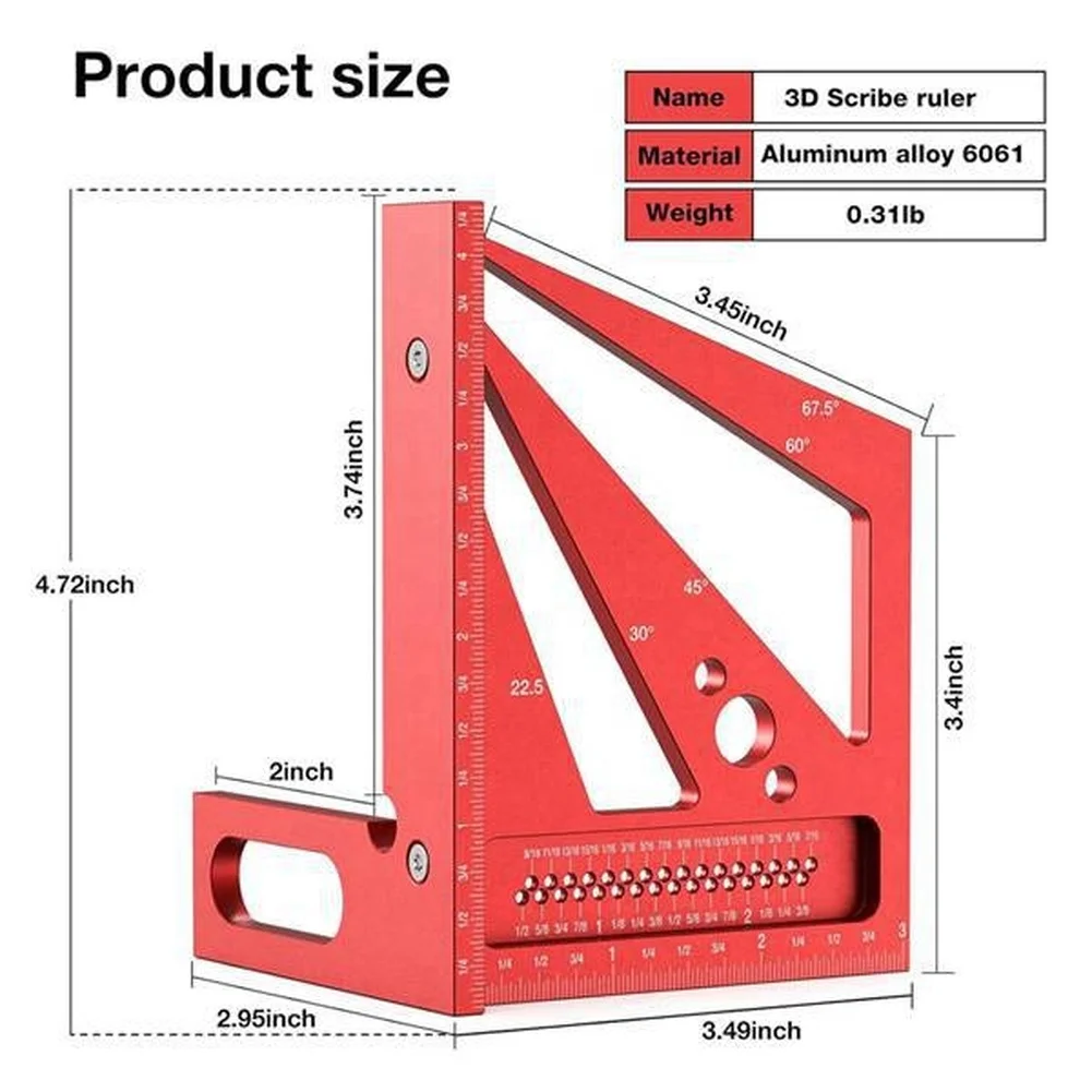Red 3D Multi Angle Measuring R - Workshop Marking Tools review and price